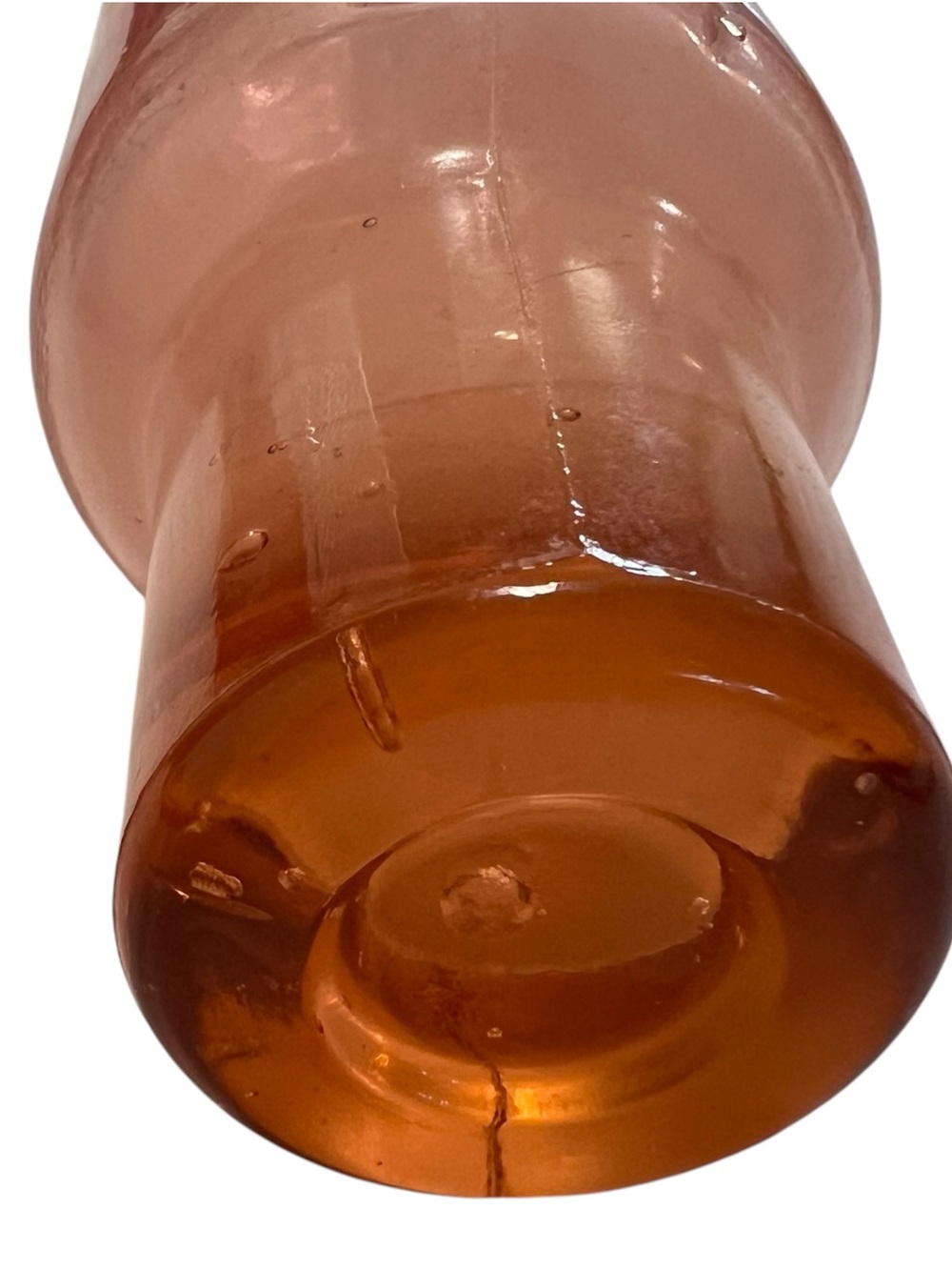 Vintage Pink Hollow Glass Rolling Pin with Screw Lid - Picture 3 of 9